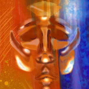 Abstract Face and Shadow Digital Download Digital Art