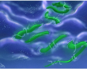 Dragon Digital Art Print Download Blue Green