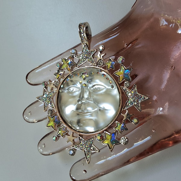 Kirk's Folly Mystical Moon Magnetic Pendant/Enhancer- Clear 1990's Vintage!