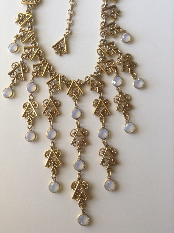 GOLDETTE Beveled Opaque Crystal Bib Necklace - Dr… - image 5