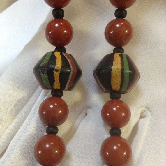 Old African King/Carnelian Beads Necklace - True … - image 2