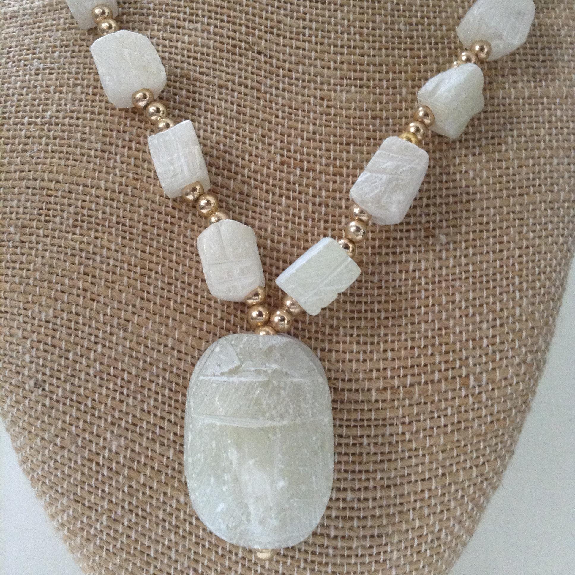 Scarab Stone Necklace - Etsy