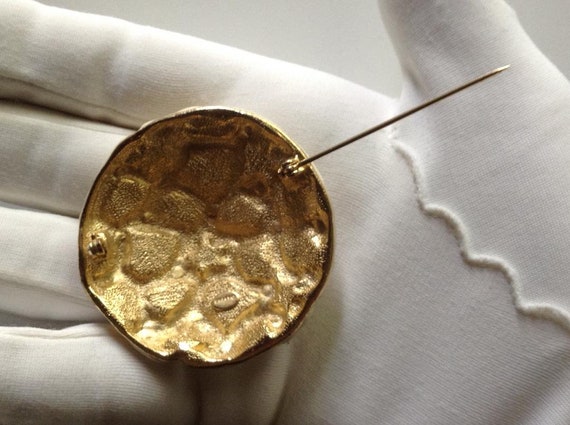 Golden Seashell Brooch by Craft-Excellent 70's-80… - image 3