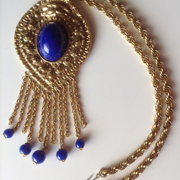 STATEMENT PIECE! Lucien Piccard/Pauline Rader Style Drippy Dangly Runway Vintage Necklace!