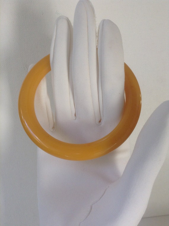 Chunky Creamed Corn Yellow Bakelite Bangle Bracele