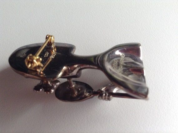 Vintage Sergio Bustamante 925 Silver Lady Brooch … - image 4