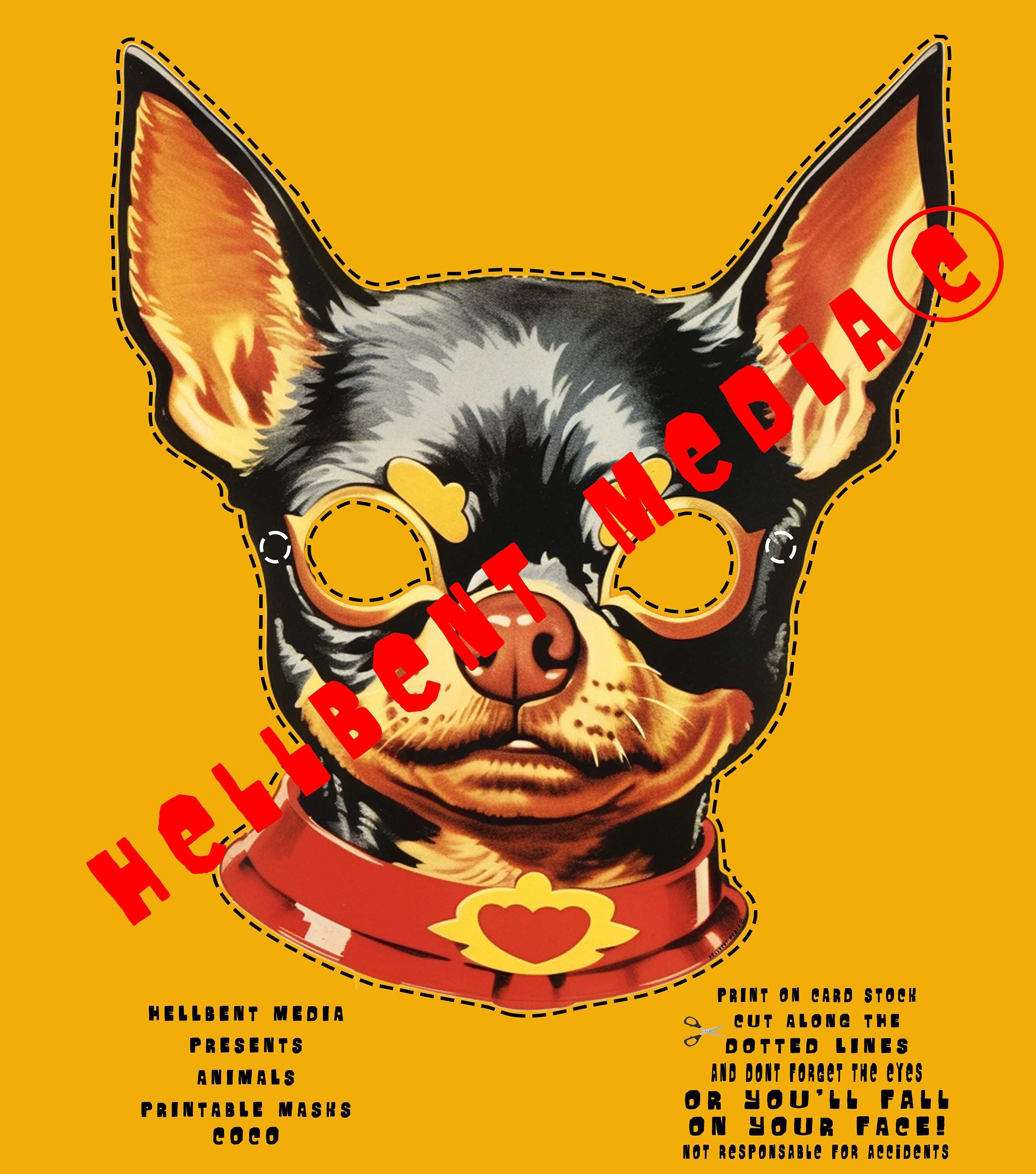 Printable Animal Mask Coco Chihuahua Mask / Décor - Etsy