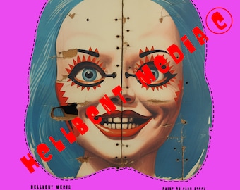 Printable Halloween Mask / Décor / Prop/ Dead Dolls Society Nancy Mask