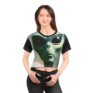 Alien Portrait #1 AOP Crop Tee