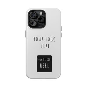 iphone 15 case personalized with your Logo and QR Code MagSafe Tough Cases
