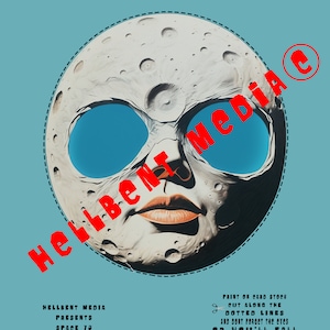Moon Mask Randy Iniguez Printable Halloween Moon Mask: Space 76 Costume (digital Download) - Etsy