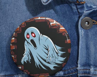 Heart Ghost Halloween Button | Cute Spooky Pin (1.25" X 1.25") - Etsy