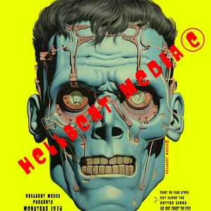 Printable Halloween Mask &quot;Monsters 76&quot; Frankie Mask #1 / Décor,