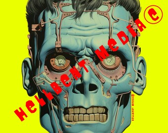 Printable Halloween Mask &quot;Monsters 76&quot; Frankie Mask #1 / Décor,