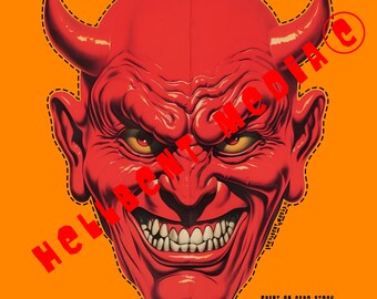 Printable Halloween Mask &quot;Monsters 76&quot; Devil #1  Mask  / Décor