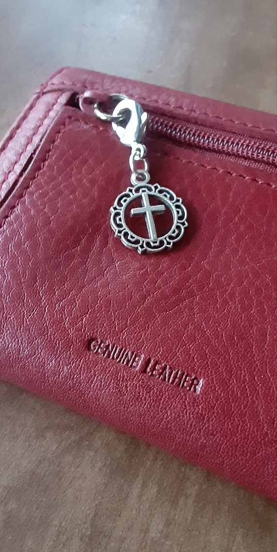 Filigree Cross Zipper Charm - Catholic Keychain, Rosary Marker