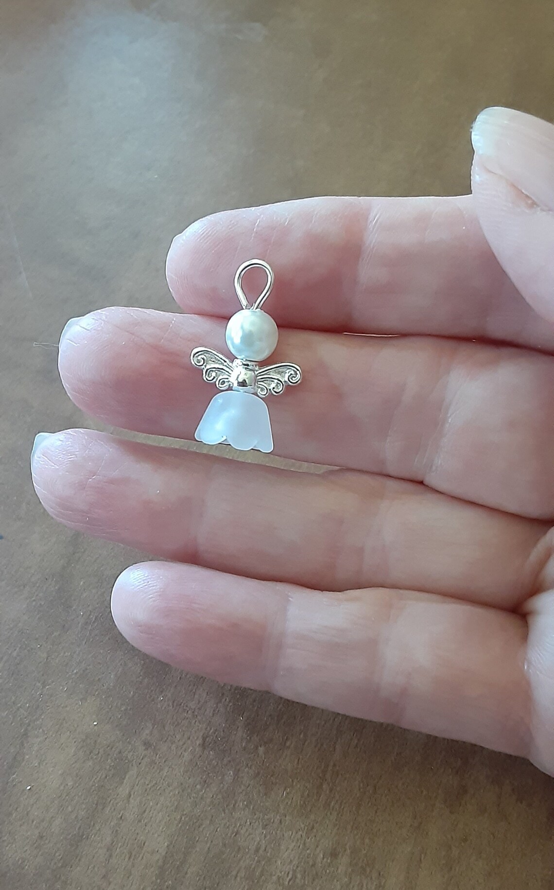 Beaded Angel Wing Charms/set of 10/pearl Angel Charms Etsy