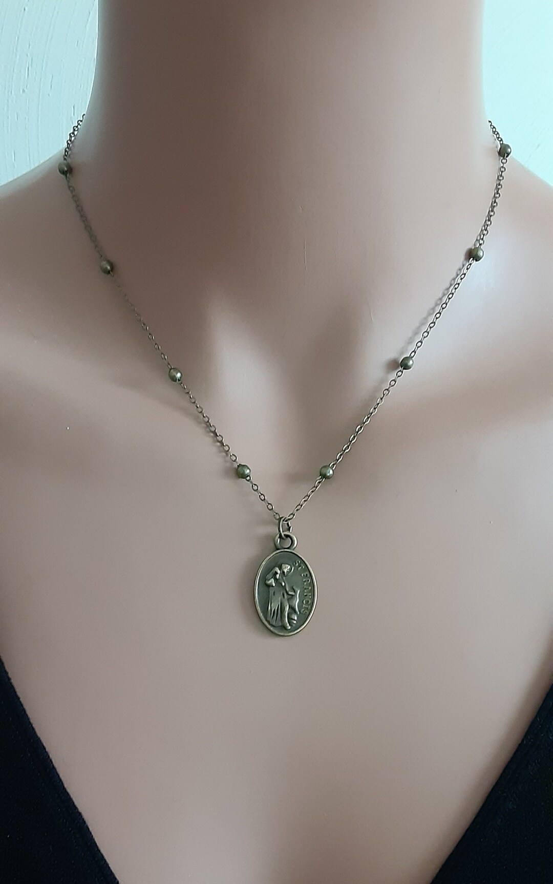 Bronze Saint Francis Necklace/frances of Assisi/bronze Etsy