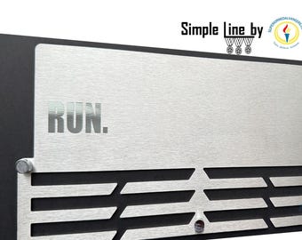 RUN Medal Holder: Stainless Steel Athlete Wall Display