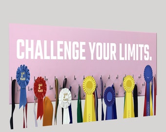 Challenge Your Limits. - Sports Medal Holder - Medal Display Holder/Wall Organizer for Athletes *Great Gift Item*
