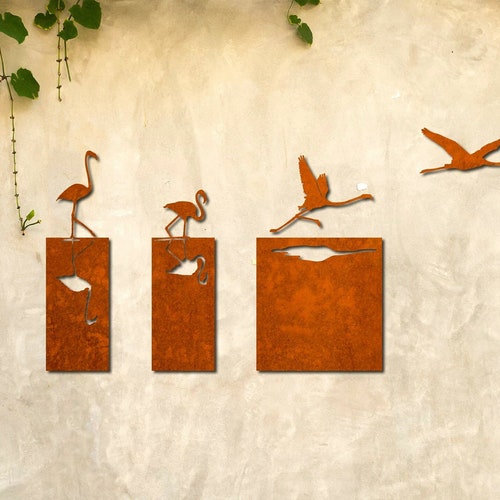 Flamingo Outdoor Wall Decor. Outdoor Birds Garden - Etsy