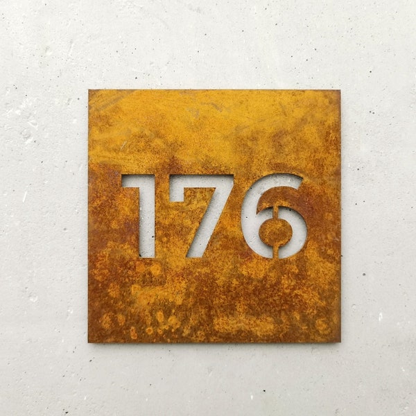 Custom Corten Hausschild, Logo Corten Custom, Hausadresse Plaque, Hausnummer Custom, rostiges Hausschild, industrielles Logo-Design, Corten