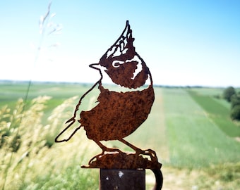 Oiseau en métal rouillé. Art en métal de jardin. Décoration en acier Corten. Silhouette d'oiseau. Oiseau Corten. Cadeau oiseau en métal. Amoureux du jardin