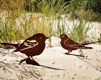 Oiseaux Décoration de jardin en métal. Ornement d’oiseaux pour le jardin. Décoration extérieure corten en acier. Petite décoration d’oiseau. Art de jardin.