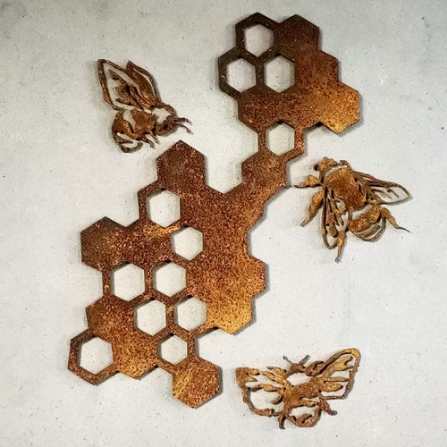 Bees Wall Art. Metal Wall Decor With Bees. Honeybees. Bees on Etsy