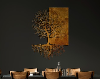 Metal Wall Decor, Tree of Life - wall art, Vintage Tree, Metal Tree Silhouette, Room Decor, Decoration, Living Room Wall Art, Corten, Rusty