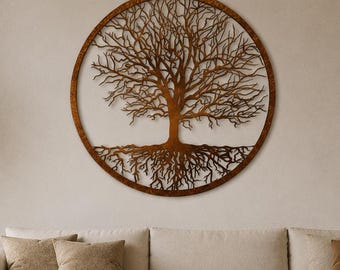 Tree of Life - Industrial Metal Wall Art. Corten Decor