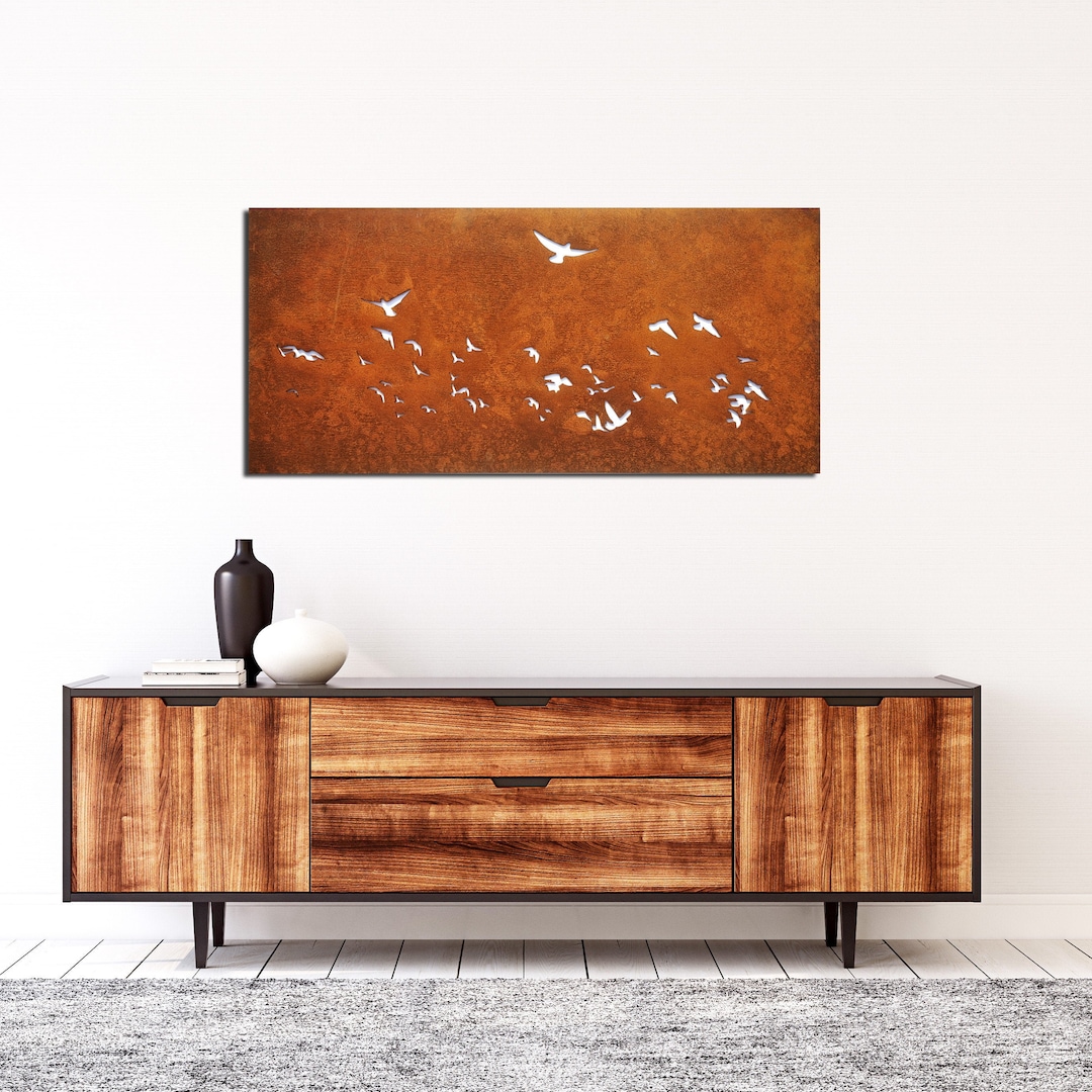 Metal Wall Art Birds Flock of Birds Wall Decor Art Deco Etsy