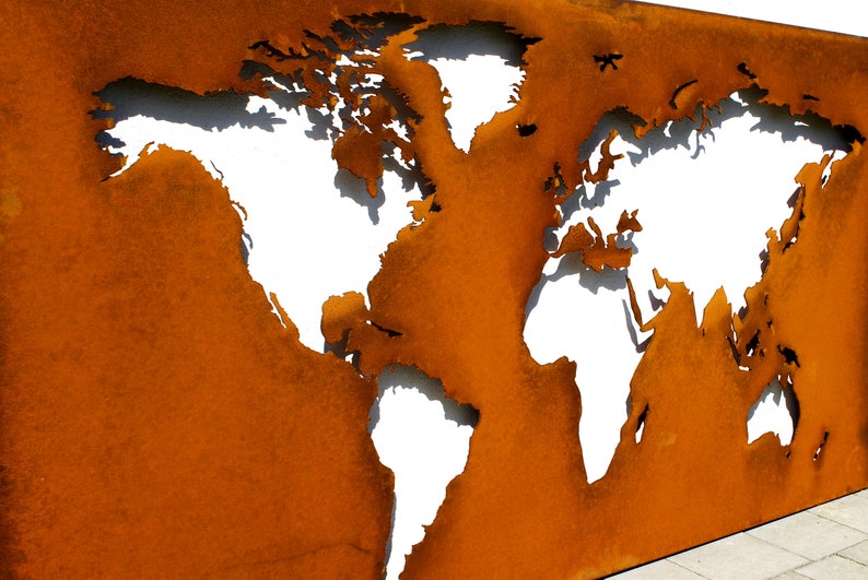 Large Metal World Map. Custom Size World Map. Wall Etsy