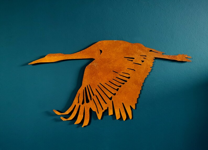 Cranes Wall Art. Metal Wall Decor Flying Cranes. Industrial Etsy