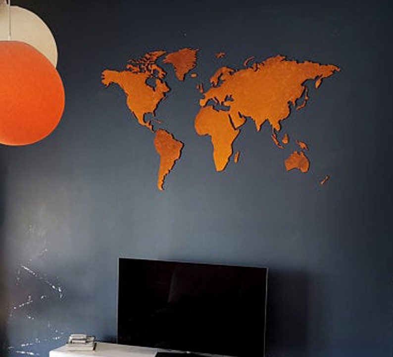 Carte du monde en métal / décoration murale originale ... Carte du monde en métal / décoration murale originale ...
