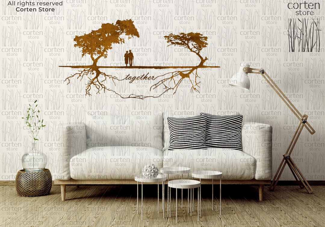 Metal Wall Art, Tree of Life Decor, Trees Together Corten Wall Decor, Metal  Tree Silhouette, Interior Decoration, Family Decor, Wedding Gift 