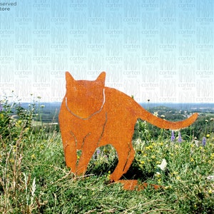 Cat Silhouette Yard Art, Rusty Cat Garden Decor, Garden Decoration Metal Cat, Rusted Steel Animal Silhouette, Garden Gift, Corten Cat, Cats