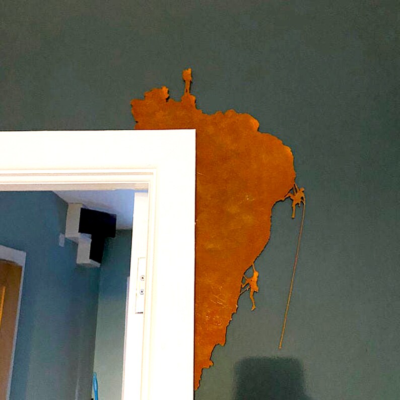Metal Climbers Metal Wall Art. Corten Door Decoration. Etsy