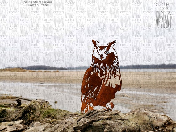 Corten Garden decor, Corten Owl silhouette,  Metall garden bird, Bird silhouette metal, Garden Metal Art. Corten owl outdoor