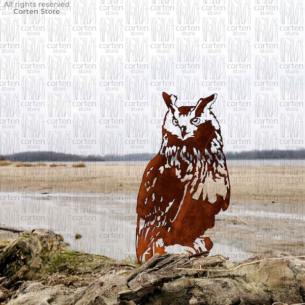 Corten Garden decor, Corten Owl silhouette,  Metall garden bird, Bird silhouette metal, Garden Metal Art. Corten owl outdoor
