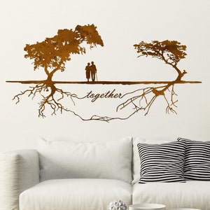 Metal Wall Art, Tree of Life Decor, Trees Together Corten Wall Decor, Metal Tree Silhouette, Interior Decoration, Family Decor, Wedding Gift