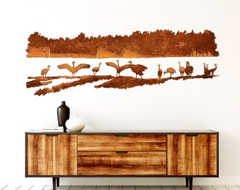 Metal Wall Art. Cranes. Metal birds Industrial Wall Decor. Corten Wall Decoration. Handmade Home Decor. Cranes Metall Art. Housewarming Gift