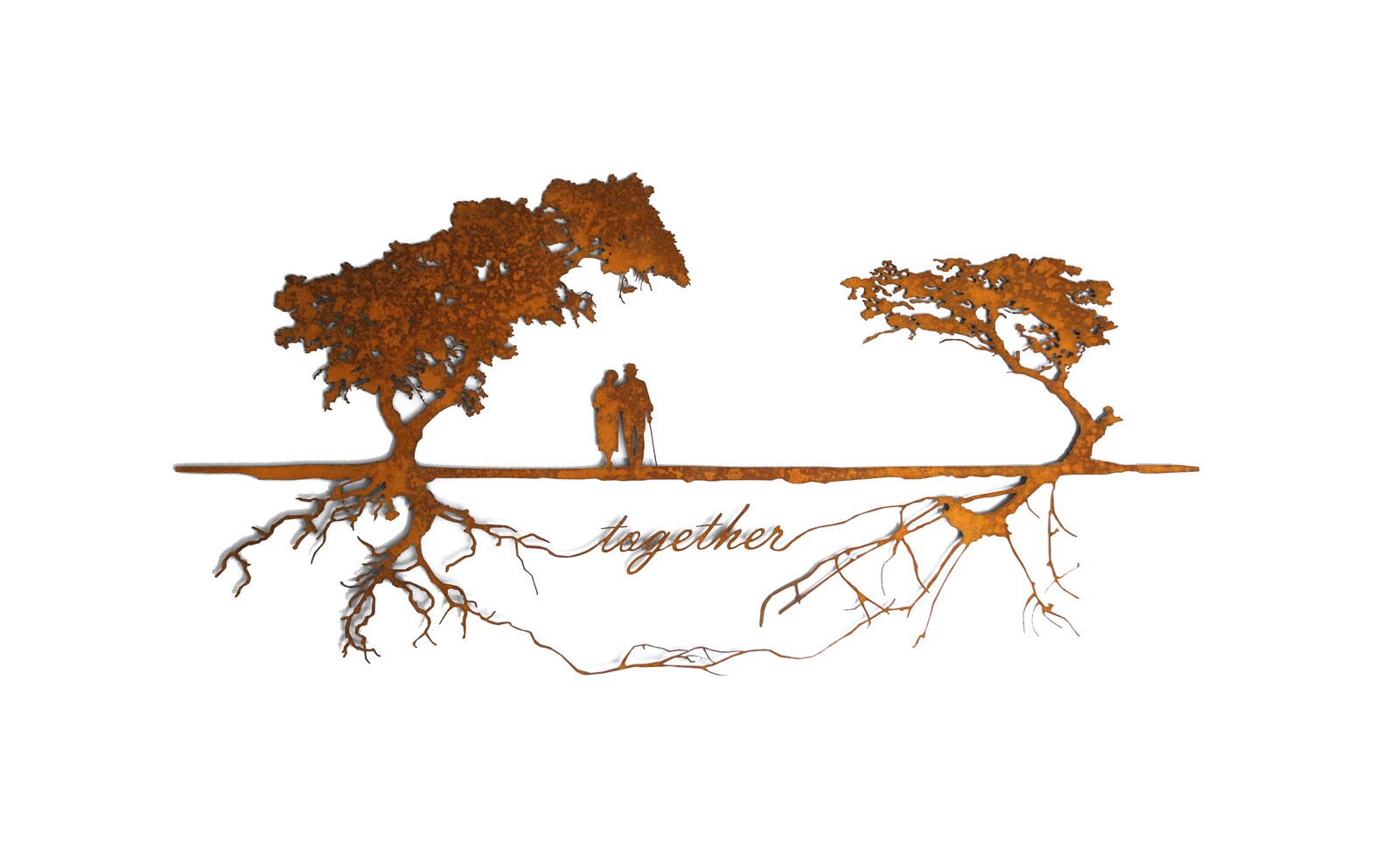 Metal Wall Art Tree of Life Decor Trees Together Corten Wall Etsy