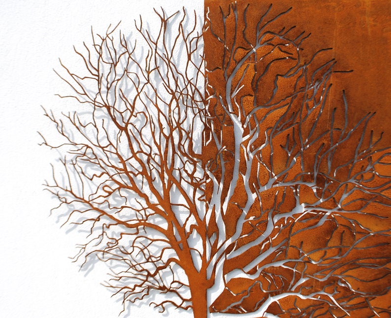 Metal Wall Decor Tree of Life Wall Art Corten Tree XXL Etsy