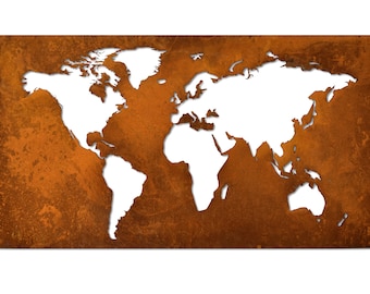 Metal world map. Wall Map Industrial. Corten World Wall Map. Metal Wall Art. Home Decor. Metal Wall Decor. Large Map. Housewarming Gift