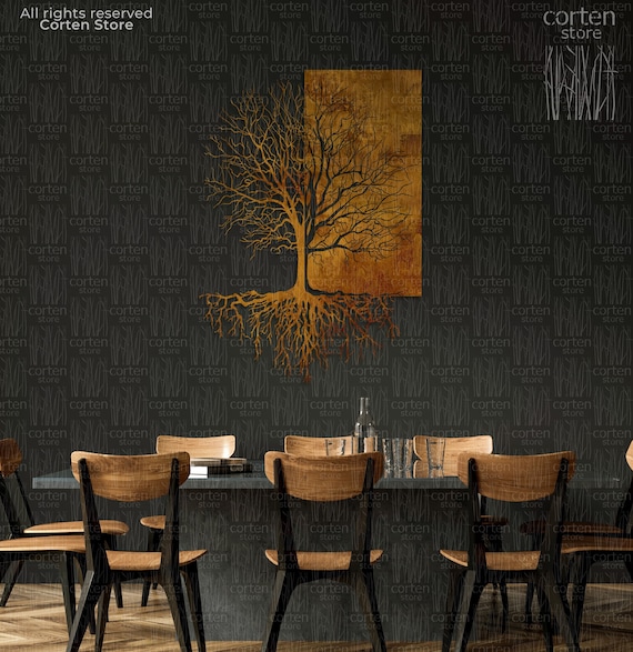 Baum des Lebens, Metall Wandkunst. Baum Corten Deko, Wanddeko Metall, Lebensbaum Wandbehang, Geschenk Idee Wand Deko