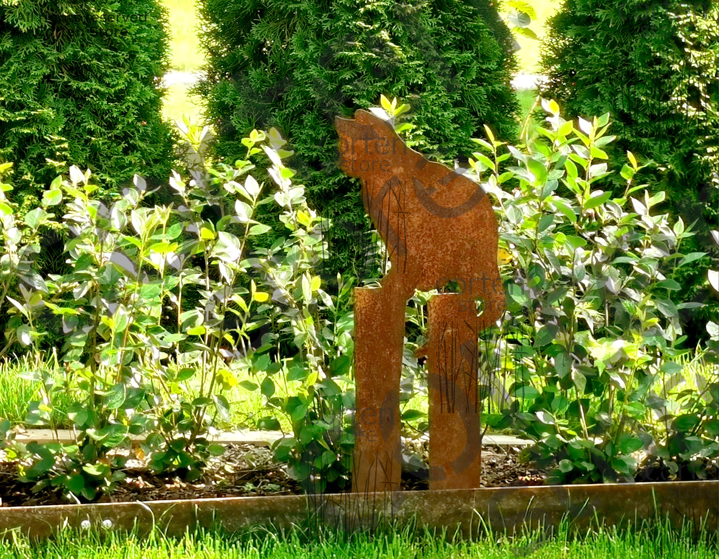 Elegante Gattino in Metallo arrugginito, Decorazione per la Festa della