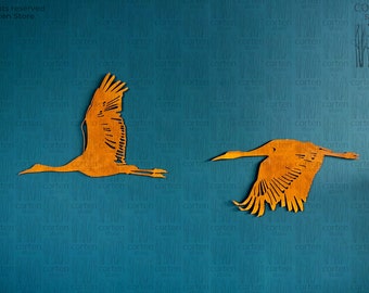 Flying CranesWall Art. Metal Wall Decor Flying Cranes. Industrial Wall Decoration. Birds Home Decor. Metal Decor. Corten Wall Hanging.