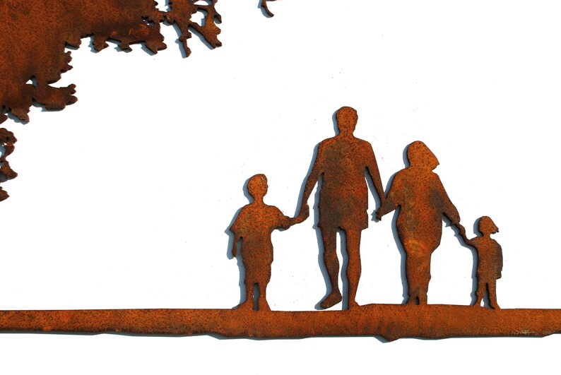 Family Wall Decor. Trees Wall Art. Family With Kids Corten Etsy