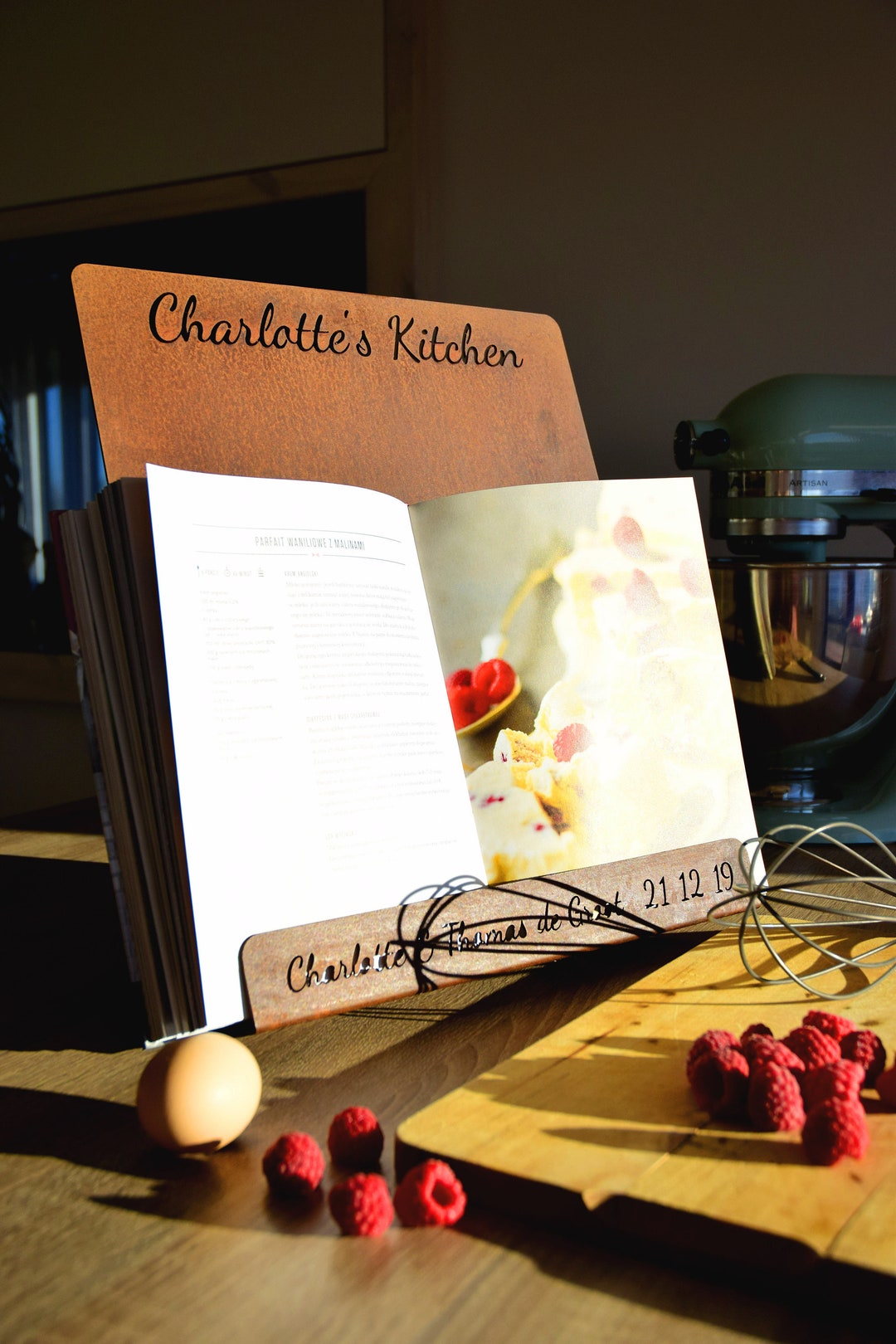 Cookbook Stand. Industrial Recipe Book Stand. Kitchen Decor ...